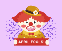 April Fools Clown Banner Facebook Post