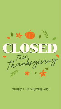 Closed for Thanksgiving Facebook Story