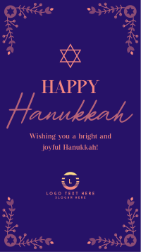 Hanukkah Floral Border Instagram Reel Image Preview