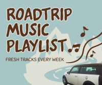 Roadtrip Music Playlist Facebook Post Design