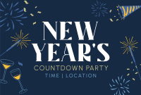 New Year Sparklers Countdown Pinterest Cover