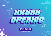 Y2K Grand Opening Postcard Design