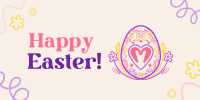 Floral Egg with Easter Bunny Twitter Post