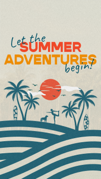 Retro Summer Silhouette Facebook Story