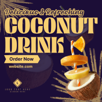 Refreshing Coconut Drink Instagram Post