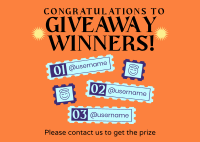 Giveaway Winners Stamp Postcard