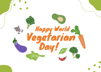Happy Vegetarian Day Postcard