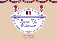 Bastille Day Badge Postcard