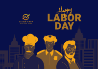 Happy Labor Day Postcard Image Preview