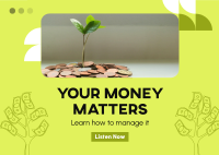 Money Matters Podcast Postcard