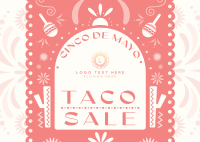 Cinco de Mayo Taco Promo Postcard