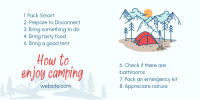 How to enjoy camping Twitter Post