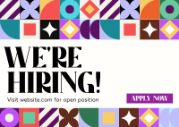 Abstract Pattern We're Hiring Postcard