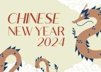 Dragon Lunar Year Postcard Design