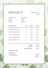 Flowers Invoice example 3