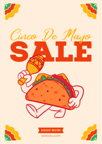 Happy Taco Mascot Sale Flyer