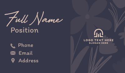 Minimal and Feminine Floral Business Card