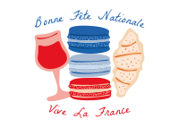 French Food Illustration Postcard
