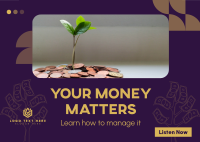 Money Matters Podcast Postcard