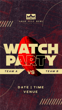 Grunge Football Watch Party TikTok Video Design