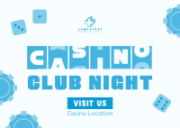 Casino Club Night Postcard Design