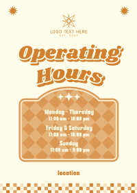 Retro Operating Hours  Poster