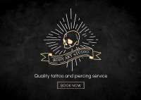 Tattoo and Piercing Postcard Design