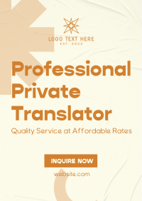Professional Private Translator Flyer Image Preview