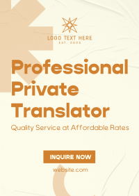 Professional Private Translator Flyer