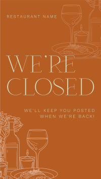 Luxurious Closed Restaurant Facebook Story