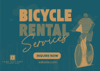 Modern Bicycle Rental Services Postcard