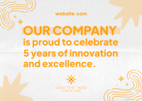 Quirky Company Anniversary Postcard