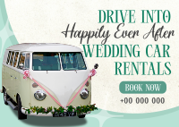 Wedding Car Rental Postcard Design