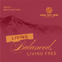 Living Balanced & Free Instagram Post Design