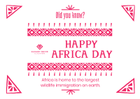 Decorative Africa Day Postcard Image Preview