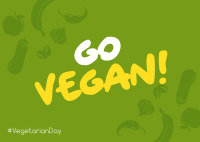 Go Vegan Postcard Image Preview