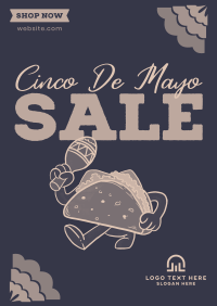 Happy Taco Mascot Sale Poster