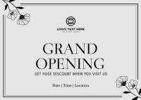 Grand Opening Elegant Floral Postcard