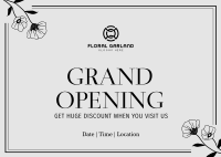 Grand Opening Elegant Floral Postcard Image Preview