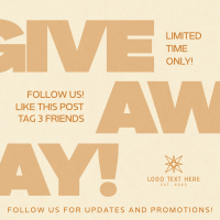 Minimalist Limited Time Giveaway  Instagram Post