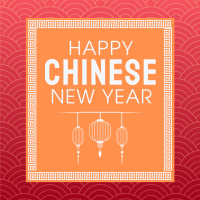 Chinese New Year Pattern Linkedin Post Design