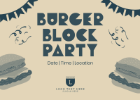 Burger Block Party Postcard