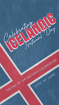 Geometric Icelandic National Day Instagram Reel Image Preview