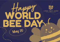 Modern Celebrating World Bee Day Postcard