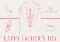 Vintage Father's Day Postcard Design