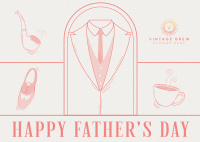 Vintage Father's Day Postcard Image Preview