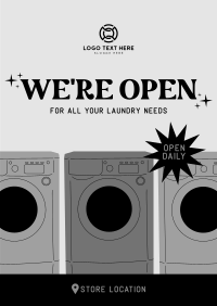 Laundry Store Hours Poster