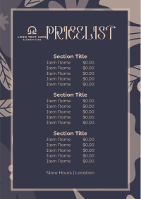 Modern Floral Menu Image Preview