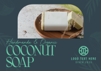 Organic Coconut Soap Postcard Design