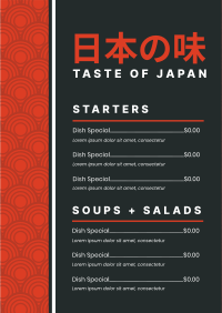 Taste of Japan Menu